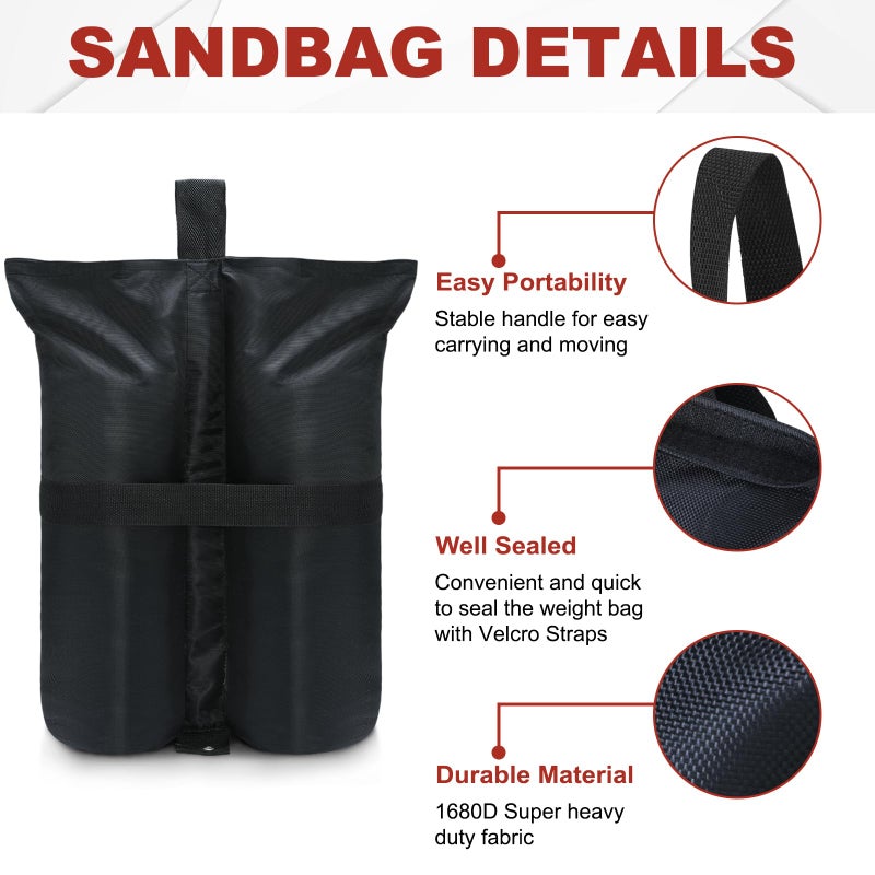 ABCCANOPY Heavy Duty Weight Bags, Black(185lb) - Image 3
